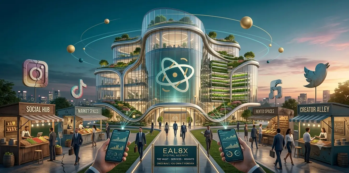 a futuristic environment with EAL8X services