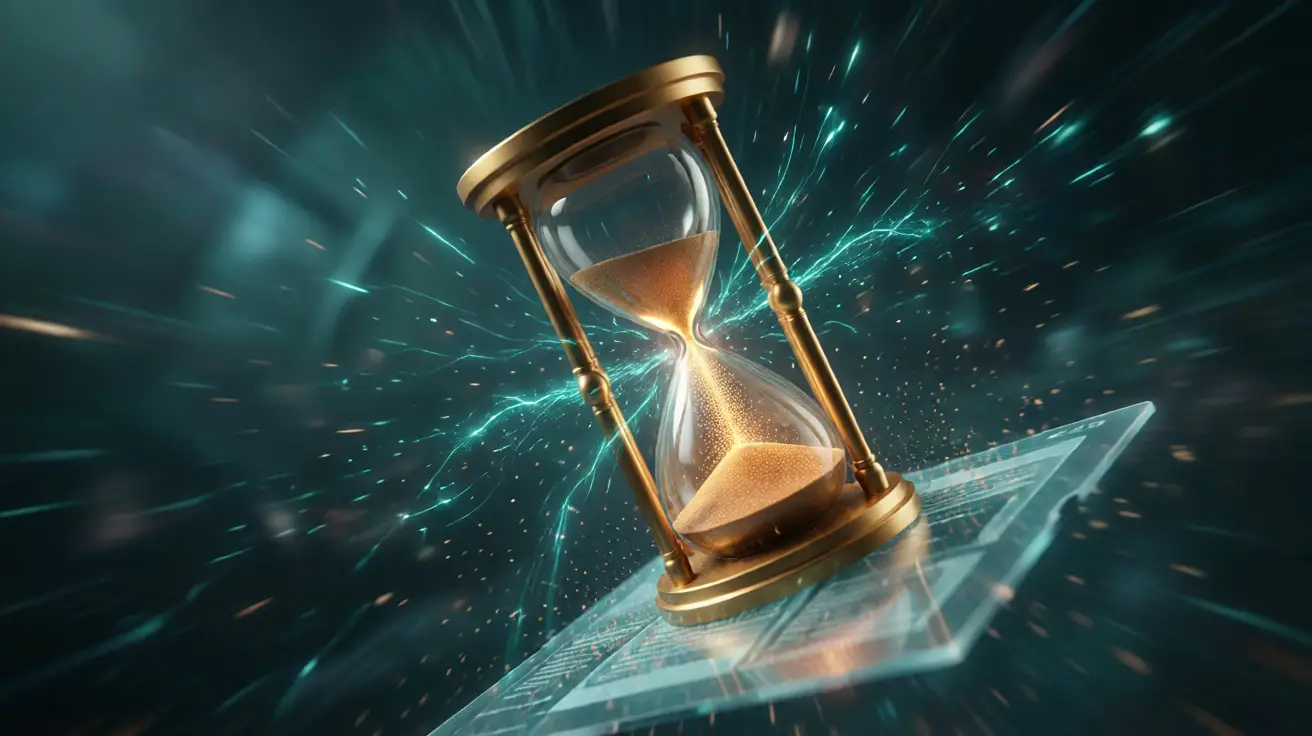 an hourglass in a tech environment